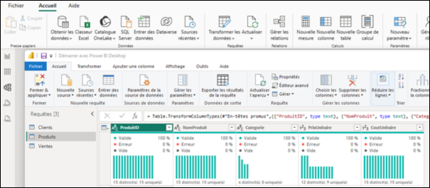 Transformer les données avec Power Query